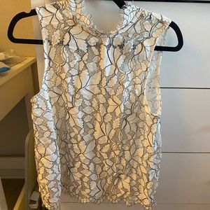 H&m lace white top size 6